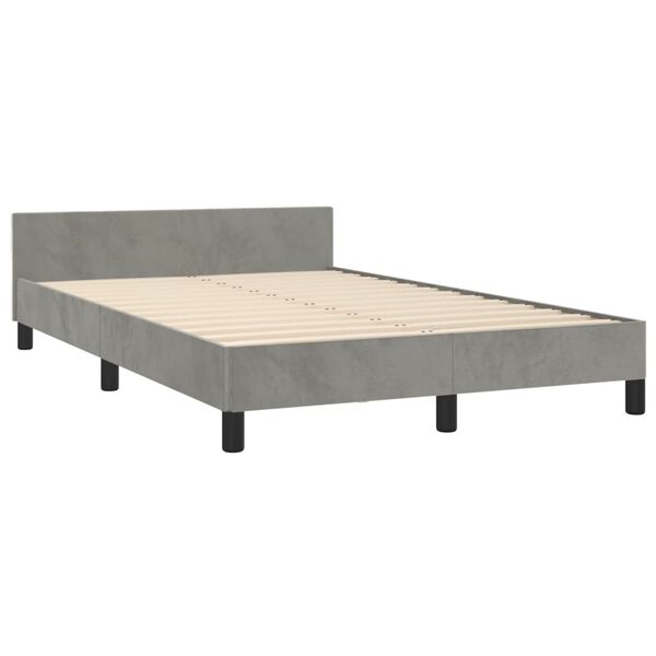vidaXL Bedframe zonder matras 120x190 cm fluweel lichtgrijs