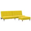 vidaXL Slaapbank 2-zits met voetenbank fluweel geel