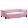vidaXL Slaapbank met onderschuifbed en lades 90x200 cm fluweel roze