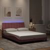 vidaXL Bedframe met LED zonder matras "Hanko" fluweel roze 140x200 cm