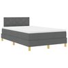vidaXL LED Box Spring Bed met hoofdeinde Donkergrijs 120 x 190 cm Stof