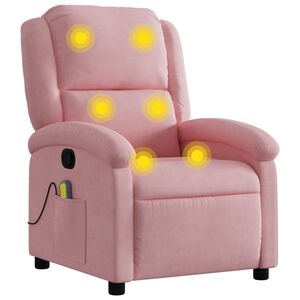 vidaXL Massagestoel verstelbaar fluweel roze