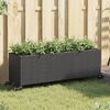 vidaXL Plantenbak met wielen 3 potten 107x32x38 cm poly rattan zwart