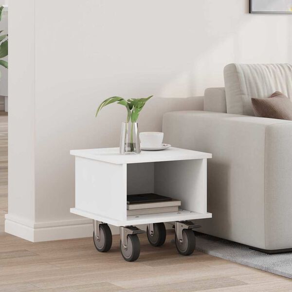 vidaXL TV-standaard Wit 37 x 35 x 35 cm Bewerkt hout