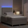 vidaXL LED Box Spring Bed met matras Taupe 120 x 200 cm Stof