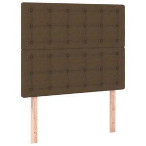vidaXL Hoofdbord donkerbruin 80x5x118/128 cm stof