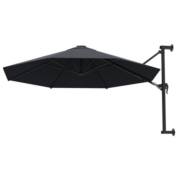 vidaXL Wandparasol met metalen paal 300 cm antraciet