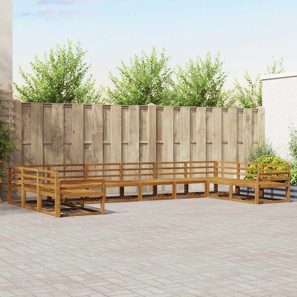 vidaXL Buiten bankenset 10 pcs Naturel Massief Acaciahout