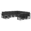 vidaXL Tuinbankenset 12 pcs Zwart en Donkergrijs poly rattan