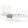 vidaXL Bedframe met hoofdbord massief hout wit