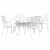 vidaXL Tuin eettafelset 5 pcs Wit Aluminium