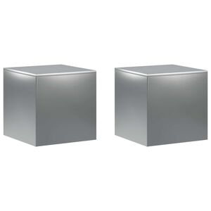 vidaXL Plantenstandaard 2 pcs zilver 40 x 40 x 40 cm Roestvrij staal