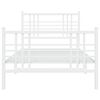 vidaXL Bedframe met hoofd- en voeteneinde metaal wit 90x200 cm