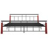 vidaXL Bedframe metaal en massief eikenhout 200x200 cm