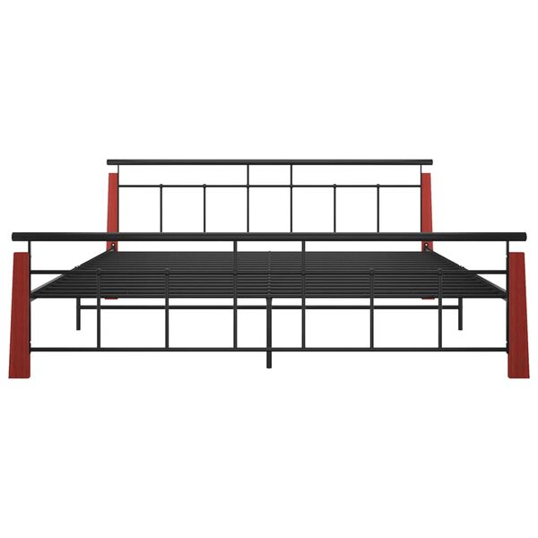 vidaXL Bedframe metaal en massief eikenhout 200x200 cm