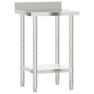 vidaXL Keukenwerktafel met spatscherm 55x55x93 cm roestvrij staal