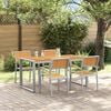 vidaXL Tuin eettafelset 5 pcs Grijs Massief Acaciahout