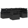 vidaXL Tuin Sofa Set 6 st Zwart Poly riet