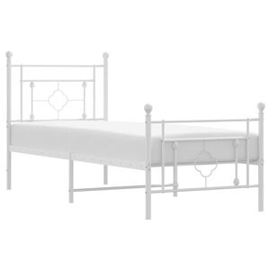 vidaXL Bedframe met hoofd- en voeteneinde metaal wit 80x200 cm