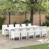 vidaXL Tuin Eetset met kussen 11 pcs Wit Poly rattan en Aluminium