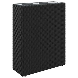 vidaXL Hoge Plantenbak Zwart 55 x 22 x 70 cm polyrattan