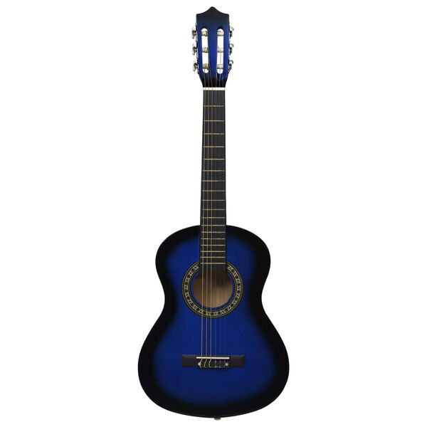 vidaXL Gitaar klassiek beginner kinderen met tas 1/2 34" blauw