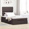 vidaXL Ottoman bed met matras 120x190 cm stof donkerbruin