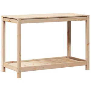 vidaXL Oppottafel met schap 108x50x75 cm massief grenenhout