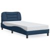 vidaXL Bedframe met LED zonder matras "Hvar" 90x190 cm stof blauw