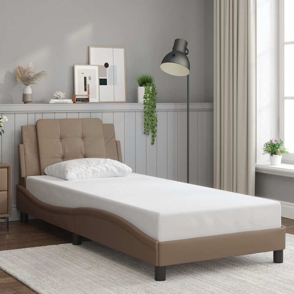 vidaXL Bedframe zonder matras "Zadar" kunstleer cappucinnokleurig 80x200 cm