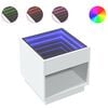 vidaXL Salontafel met Infinity LED 50x50x50 cm wit