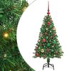 vidaXL Kunstkerstboom Groen 120 cm PVC en Staal en Kunststof