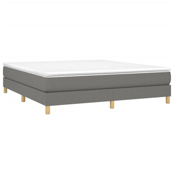vidaXL Boxspring bed stof donkergrijs 180x200 cm