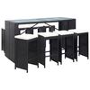 vidaXL 9-delige Tuinbarset poly rattan zwart