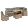 vidaXL 7-delige Loungeset met kussens poly rattan beige