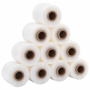 vidaXL Stretchfilm met handvat 10 st transparant 23 &mu;m 10 cm x 150 m