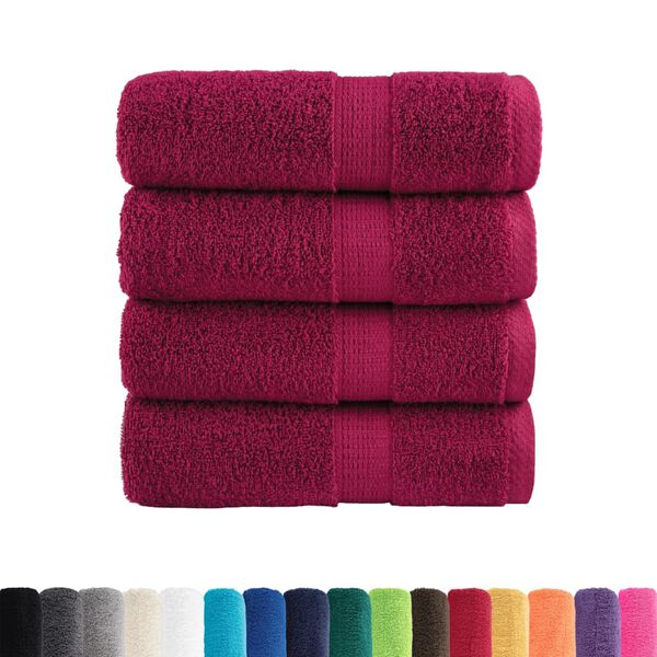 vidaXL Premium washandjes SOLUND 4 stuks Bordeaux 30x30 cm 600 g/m&sup2;