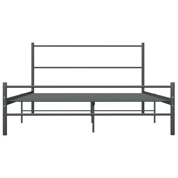 vidaXL Bedframe metaal grijs 160x200 cm