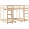 vidaXL Drie-hoog Bunk Bed Frame Bruin 140 x 200 cm Massief grenenhout
