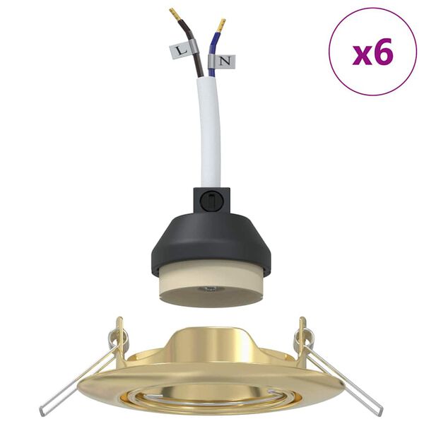 vidaXL Spotje 6 pcs Goud 9 x 9 x 2.5 cm Metaal