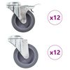 vidaXL 24 st Zwenkwielen met boutgaten 75 mm