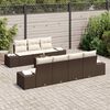 vidaXL Tuin Sofa Set met kussen 8 pcs Bruin en Cr&egrave;me poly rattan
