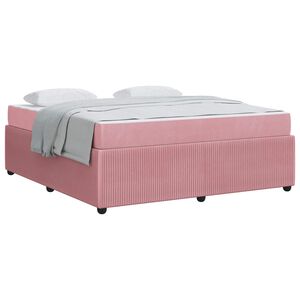 vidaXL Bedframe met matras Roze 180 x 200 cm Stof