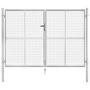 vidaXL Tuinpoort gegalvaniseerd staal 300x175 cm zilver
