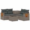 vidaXL Bankstel 6 st Grijs en Donkergrijs Poly Rattan en Staal