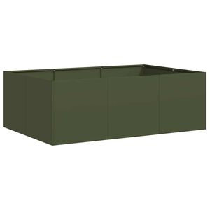 vidaXL Plantenbak 120x80x40 cm staal olijfgroen