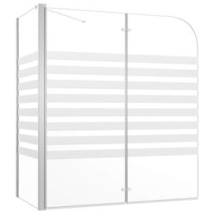 vidaXL Badwand gestreept 120x68x130 cm gehard glas