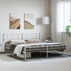 vidaXL Bedframe met hoofd- en voeteneinde metaal wit 193x203 cm