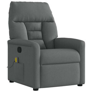 vidaXL Massagestoel Donkergrijze Stof