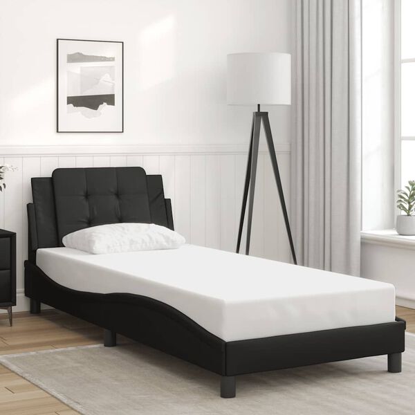 vidaXL Bedframe zonder matras "Zadar" kunstleer zwart 80x200 cm